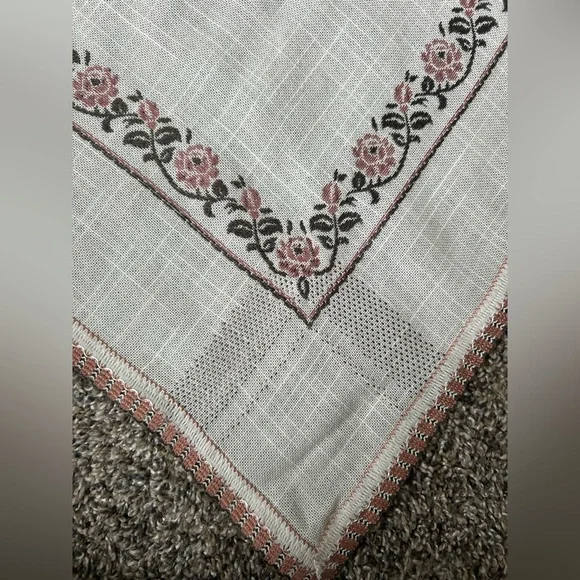5/$25 Beautiful Embroidered floral tablecloth 64”x52” Made in West Germany - Picture 5 of 10